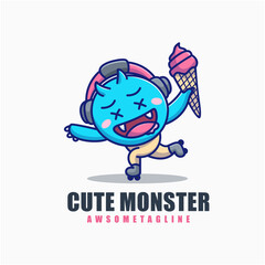 cute monster character mascot design