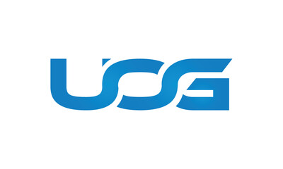 UOG monogram linked letters, creative typography logo icon