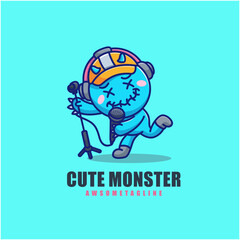cute monster character mascot design