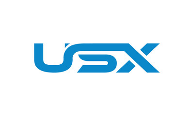 USX monogram linked letters, creative typography logo icon