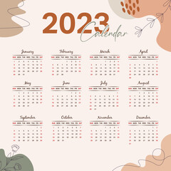 Calendar 2023 Using Earth Element