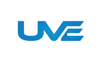 UVE monogram linked letters, creative typography logo icon