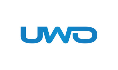 UWO monogram linked letters, creative typography logo icon