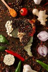 Map of South America made from different kinds of spices