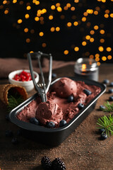 Concept of delicious sweet food, ice cream