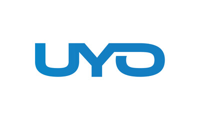 UYO monogram linked letters, creative typography logo icon