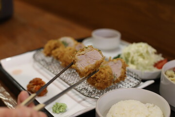 yummy Japanese cuisine pork cutlet