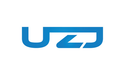 UZJ monogram linked letters, creative typography logo icon