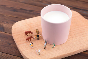Miniature scene The elderly need calcium supplements to live a healthy life