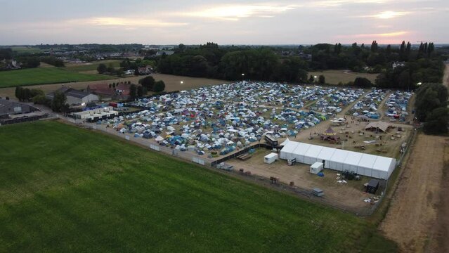Drone shot for the camping site during Alcatraz Metal Festival 2022 Kortrijk Belgium
