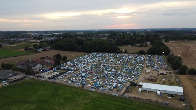 Drone shot for the camping site during Alcatraz Metal Festival 2022 Kortrijk Belgium