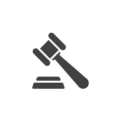 Judge gavel vector icon
