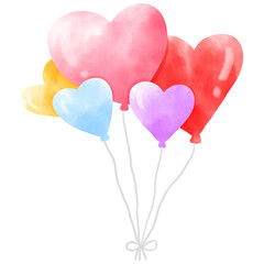 Fototapeta na wymiar Cute balloons watercolor illustration, balloons illustration