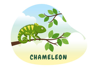 Set of Animal Reptile Template Hand Drawn Cartoon Flat Illustration with Various Types of Reptiles Animals Concept © denayune