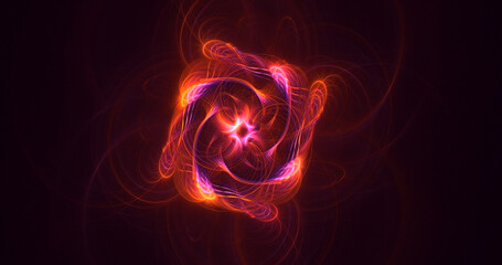 3D rendering abstract colorful fractal light background