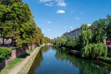 Fototapeta na wymiar The river channels in Strasbourg, France