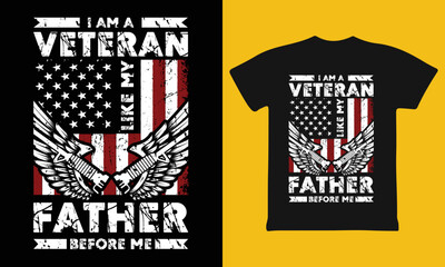 I am a veteran father, veteran t-shirt design