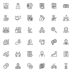 Business and finance line icons set