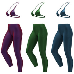 Pantaloni elastici e reggiseno sportivi a colori 3D