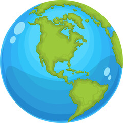 Earth Globe Hand Drawn Cartoon. Hand Drawn Illustration Isolated On Transparent Background