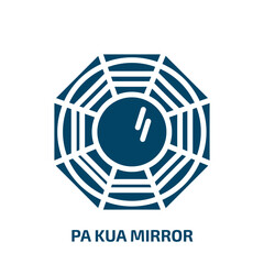 pa kua mirror icon from cultures collection. Filled pa kua mirror, bagua, chinese glyph icons isolated on white background. Black vector pa kua mirror sign, symbol for web design and mobile apps