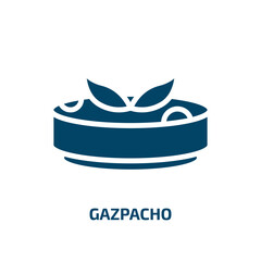 gazpacho icon from culture collection. Filled gazpacho, pepper, soup glyph icons isolated on white background. Black vector gazpacho sign, symbol for web design and mobile apps