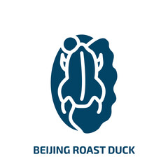 Fototapeta premium beijing roast duck icon from culture collection. Filled beijing roast duck, beijing, chinese glyph icons isolated on white background. Black vector beijing roast duck sign, symbol for web design and