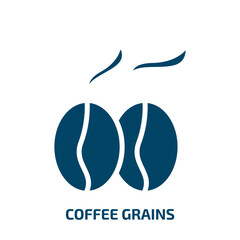 Obraz premium coffee grains icon from culture collection. Filled coffee grains, grain, coffee glyph icons isolated on white background. Black vector coffee grains sign, symbol for web design and mobile apps