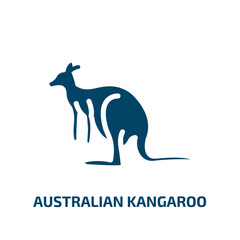 australian kangaroo icon from culture collection. Filled australian kangaroo, australian, kangaroo glyph icons isolated on white background. Black vector australian kangaroo sign, symbol for web