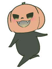 笑顔で走るジャック・オー・ランタン