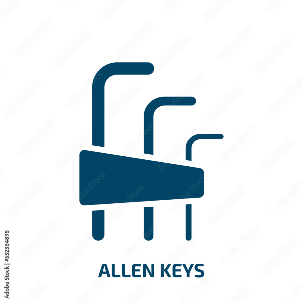 Poster allen keys icon from construction and tools collection. filled allen keys, allen, key glyph icons is