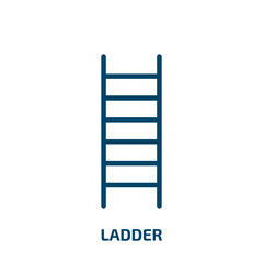 ladder icon from construction tools collection. Filled ladder, collection, equipment glyph icons isolated on white background. Black vector ladder sign, symbol for web design and mobile apps