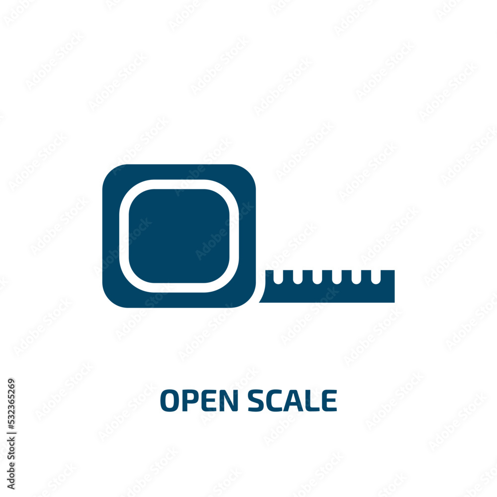 Poster open scale icon from construction tools collection. filled open scale, tool, scales glyph icons isol