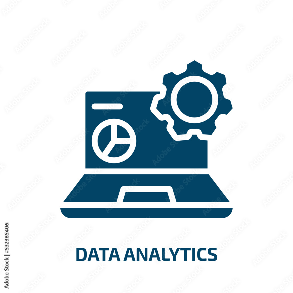 Poster data analytics icon from business and analytics collection. filled data analytics, data, analytics g