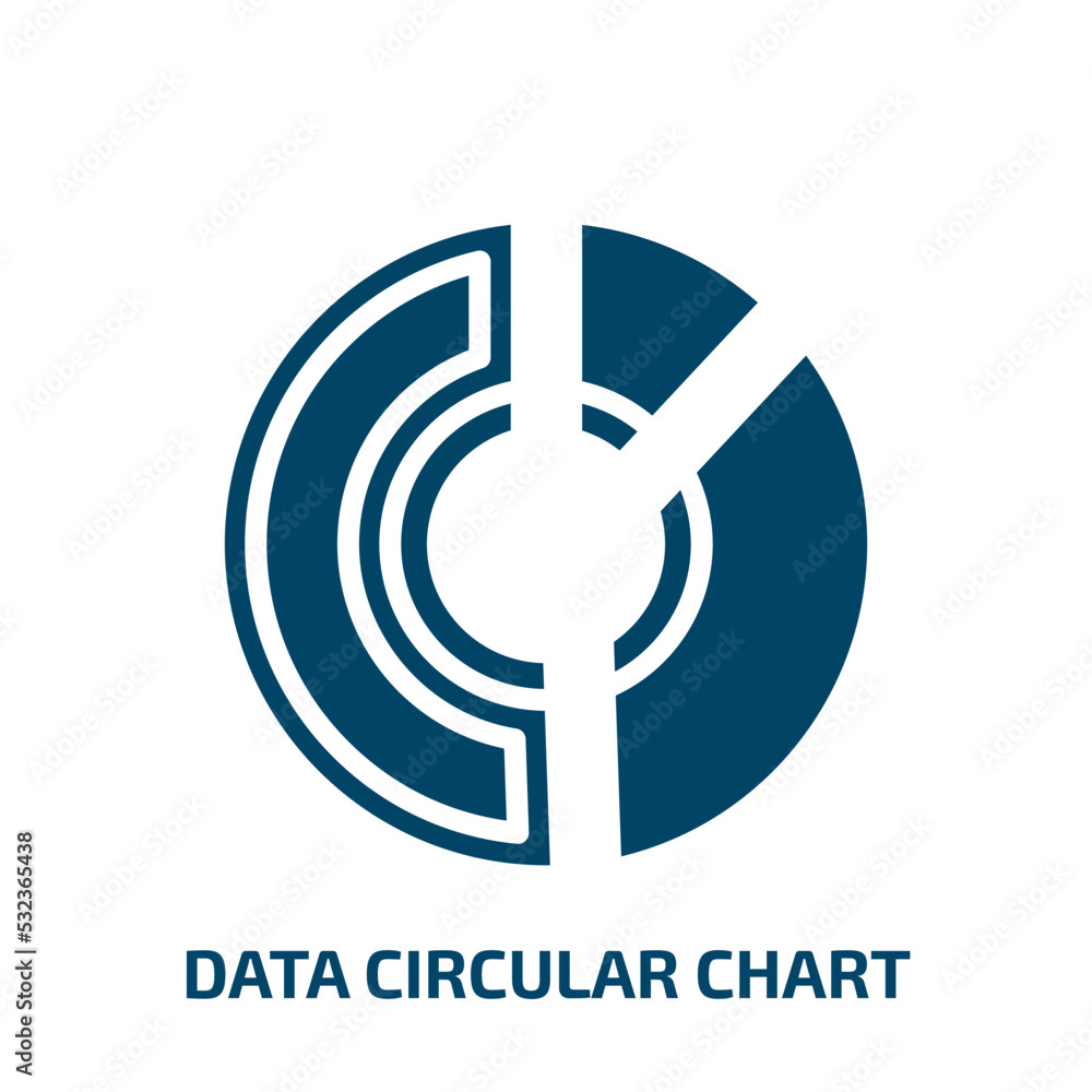 Poster data circular chart icon from business and finance collection. filled data circular chart, circular,