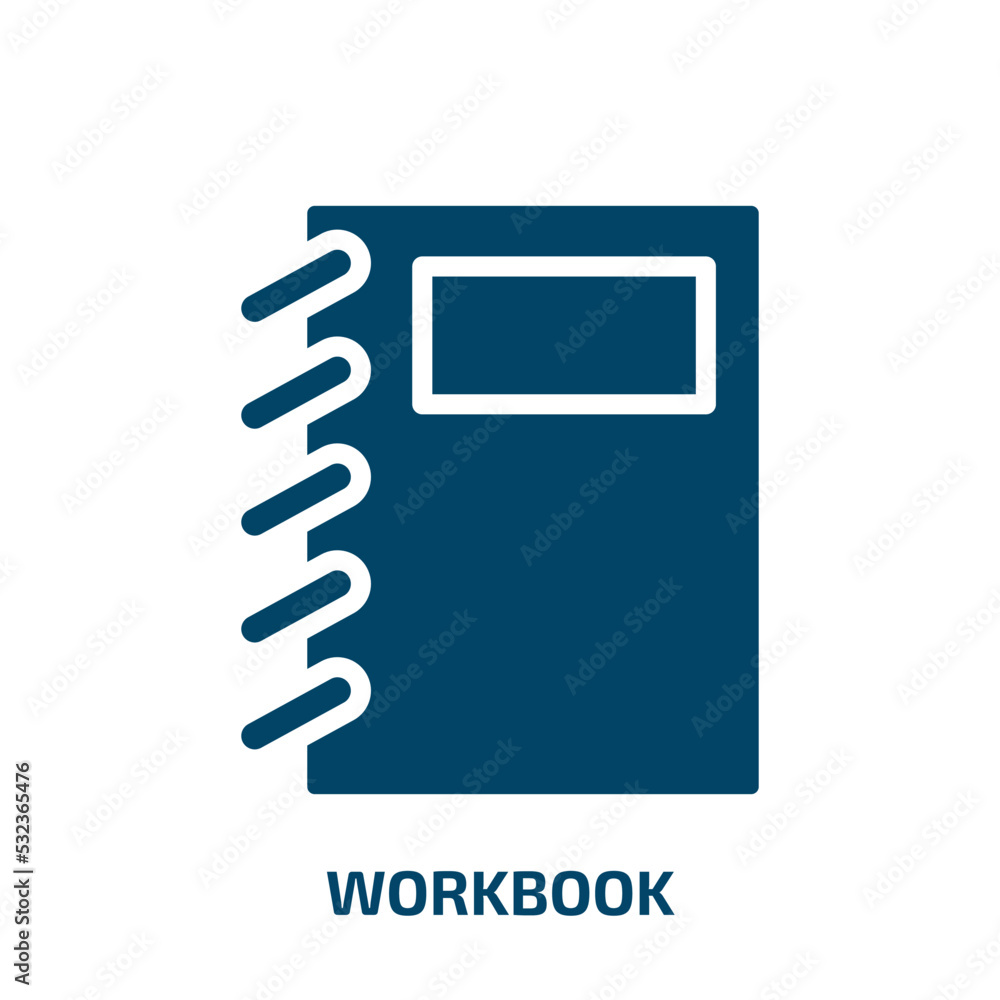 Poster workbook icon from business and analytics collection. filled workbook, paper, diary glyph icons isol