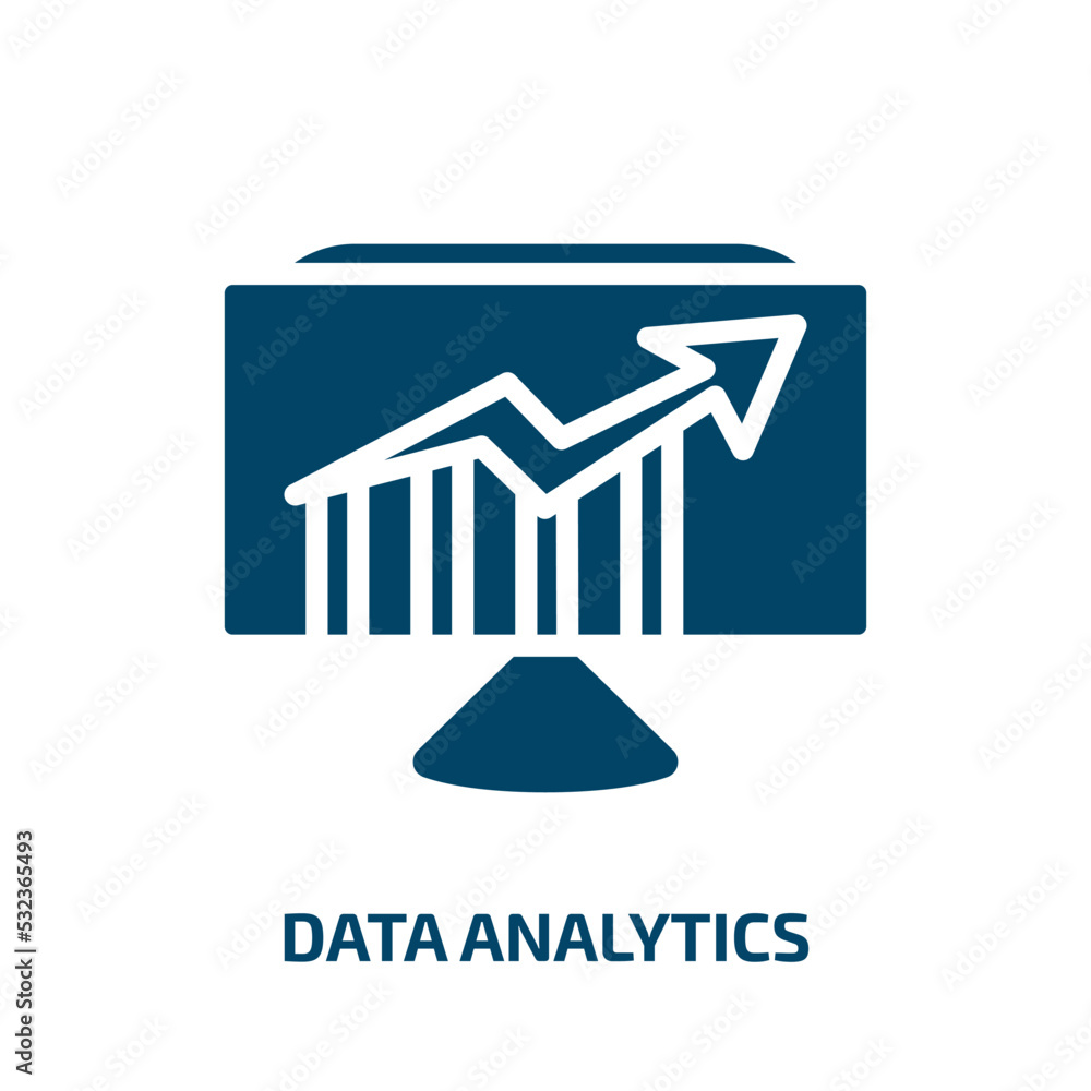 Poster data analytics icon from business and analytics collection. filled data analytics, data, analytics g