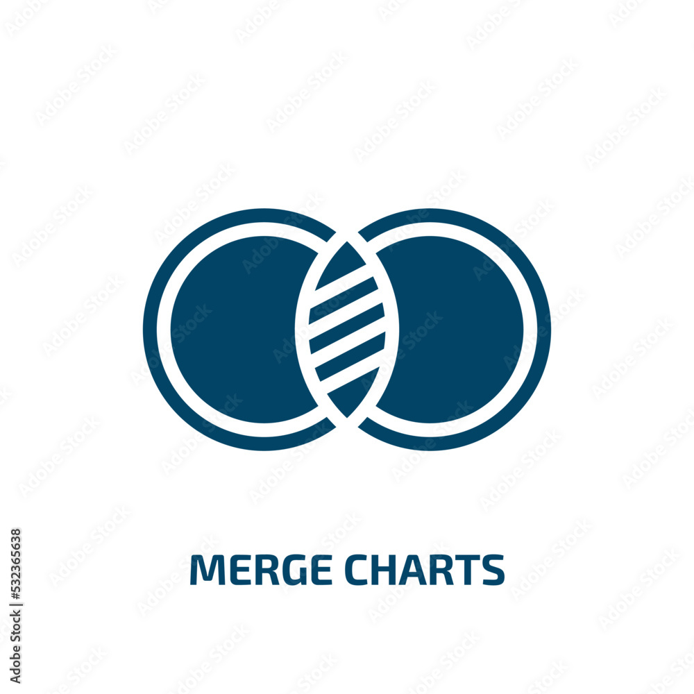 Poster merge charts icon from business and analytics collection. filled merge charts, chart, merging glyph 