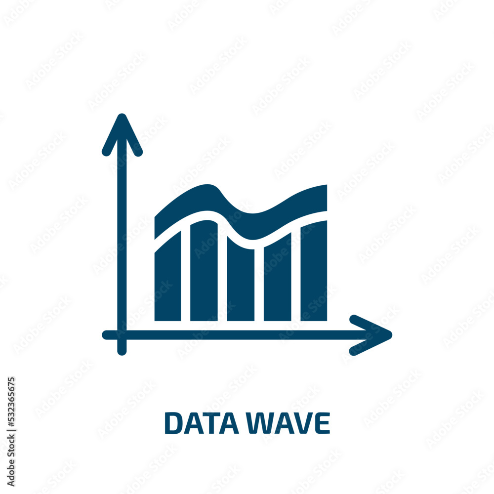 Poster data wave icon from business and analytics collection. filled data wave, data, wave glyph icons isol