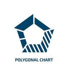 polygonal chart icon from business and analytics collection. Filled polygonal chart, graph, report glyph icons isolated on white background. Black vector polygonal chart sign, symbol for web design