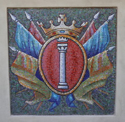Colorful Mosaic at the Palazzo Colonna Garden in Rome, Italy