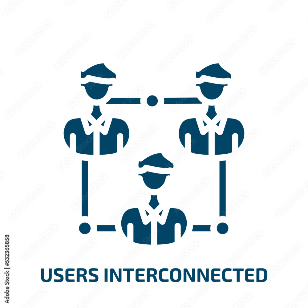 Poster users interconnected icon from business and analytics collection. filled users interconnected, inter