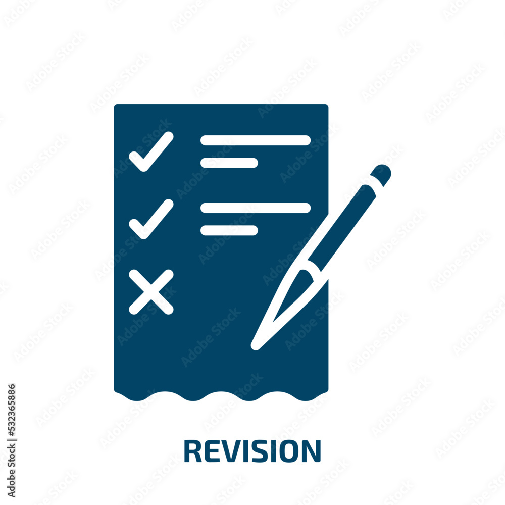 Aufkleber revision icon from business and finance collection. filled revision, arrow, pointer glyph icons isol