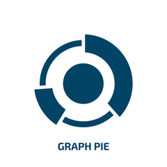 graph pie icon from business and analytics collection. Filled graph pie, pie, graph glyph icons isolated on white background. Black vector graph pie sign, symbol for web design and mobile apps