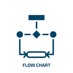 flow chart icon from business and analytics collection. Filled flow chart, infographic, template glyph icons isolated on white background. Black vector flow chart sign, symbol for web design and