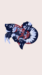 Naklejka premium colorful betta fish illustration vector