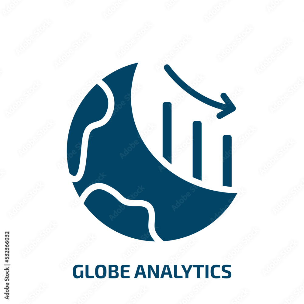 Aufkleber globe analytics icon from business collection. filled globe analytics, globe, internet glyph icons i