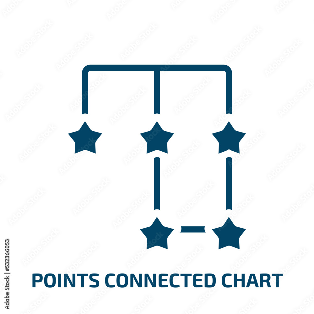 Poster points connected chart icon from business collection. filled points connected chart, connection, poi