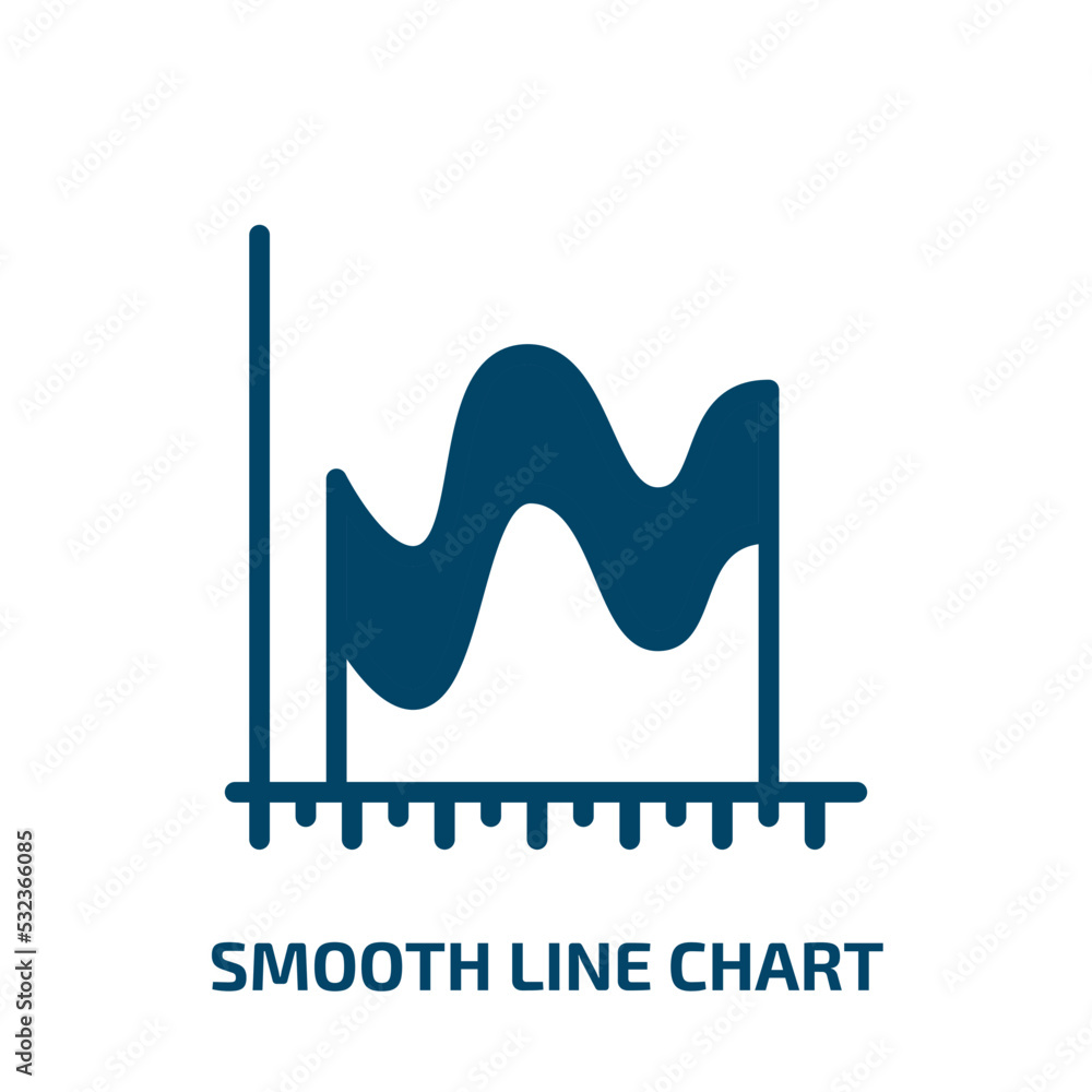 Poster smooth line chart icon from business collection. filled smooth line chart, smooth, graph glyph icons
