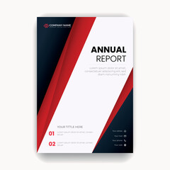 Corporate annual report cover page design template red